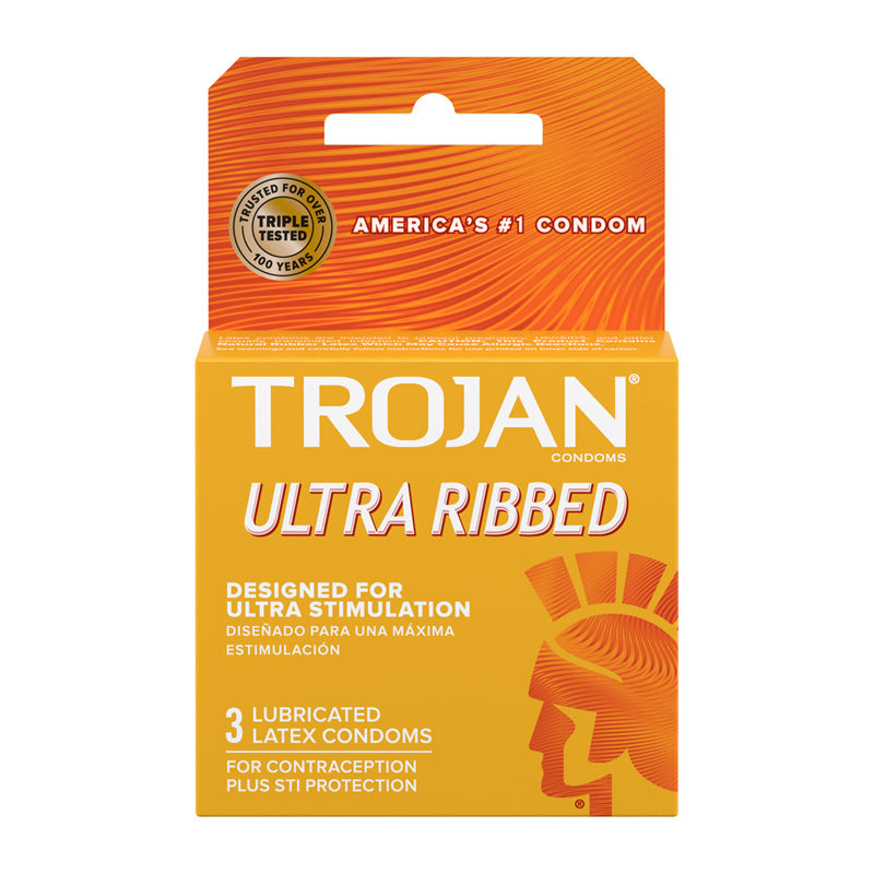 Trojan Ultra Ribbed Lubricated Condoms - Enhanced Pleasure & Protection