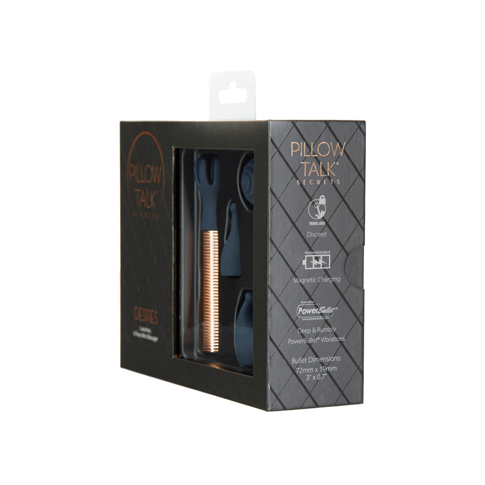 Pillow Talk Secrets Desires 6-Piece Silicone Mini Massager Set - Navy