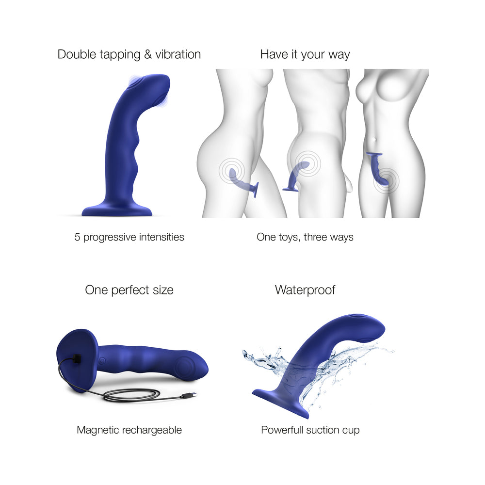 Strap-On-Me Tapping Dildo Wave Night Blue-3