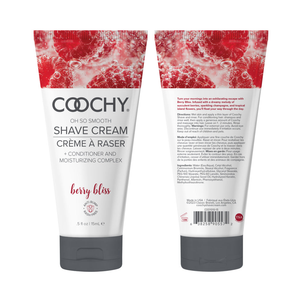 Coochy Berry Bliss Shave Cream 0.5 oz - Rash-Free Intimate Shaving