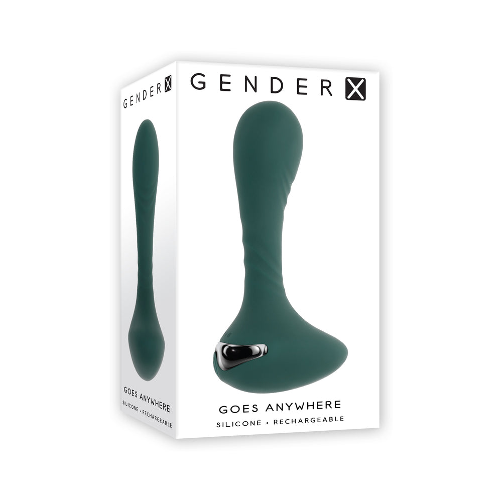 Gender X You Gotta Stick It Rechargeable Vibrating Anal Plug - Teal Silicone