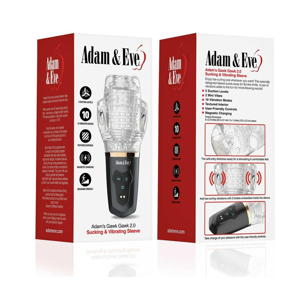 Adam & Eve Adam's Gawk Gawk 2.0 Sucking & Vibrating Masturbation Sleeve