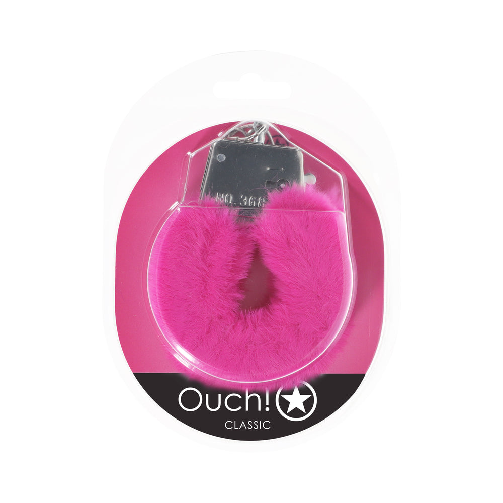 Ouch! Classic Fluffy Handcuffs Pink-1