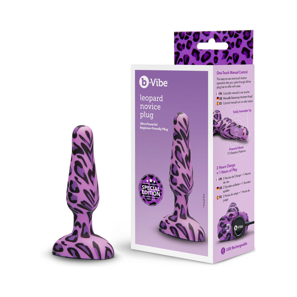 b-Vibe Novice Leopard Print Anal Plug - Beginner-Friendly Silicone